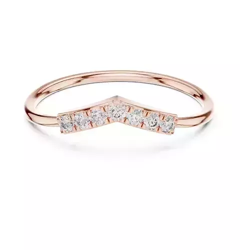 Seven Round Cut Stones Chevron Curve Wedding Band 3DM STL Video 3D print model