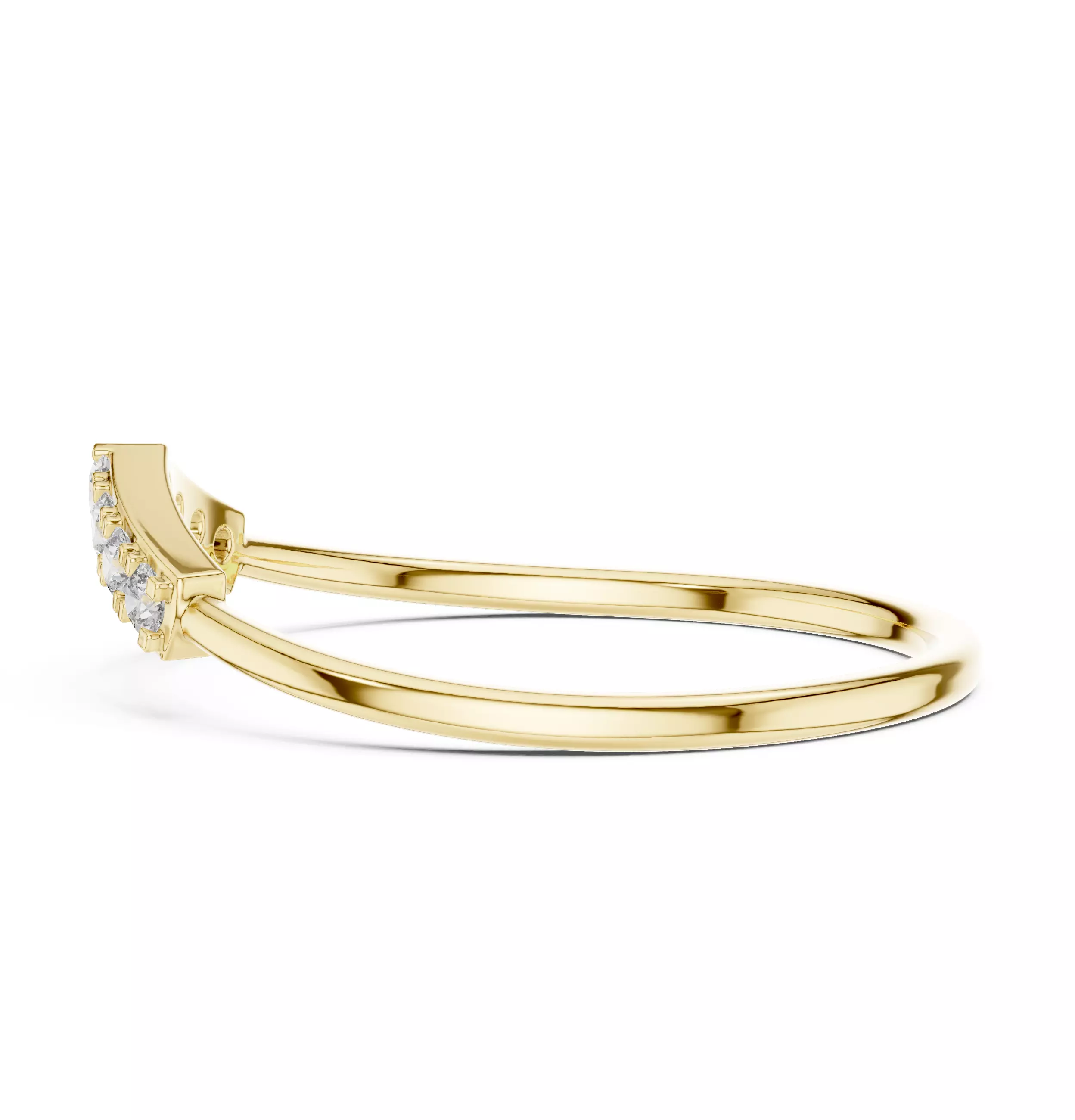 Seven Round Cut Stones Chevron Curve Wedding Band 3DM STL Video 3D print model_8