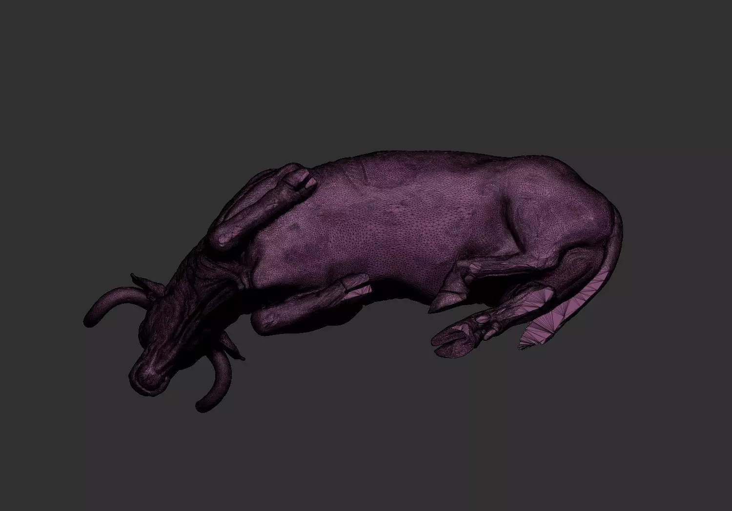 The Lying Bull ox  3D Printable Model 3D print model_5