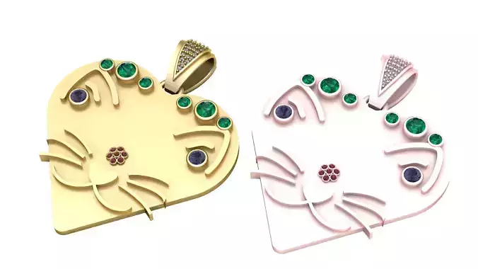 3D GOLD FACES PENDANT 