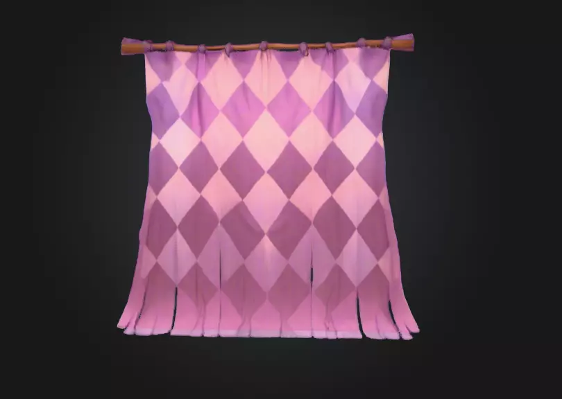 Purple Tapestry Low-poly 3D model_4