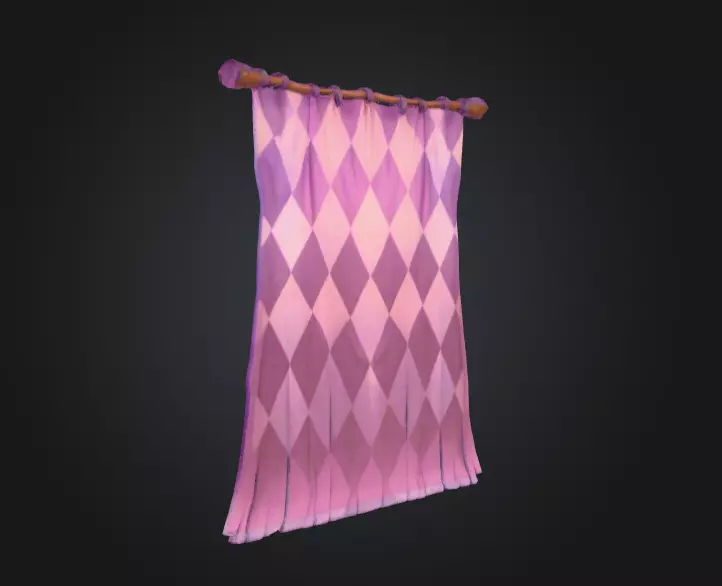 Purple Tapestry Low-poly 3D model_3