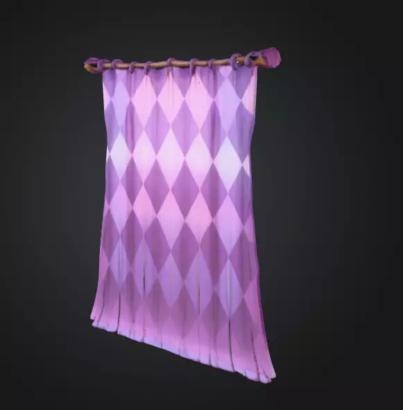 Purple Tapestry Low-poly 3D model_2