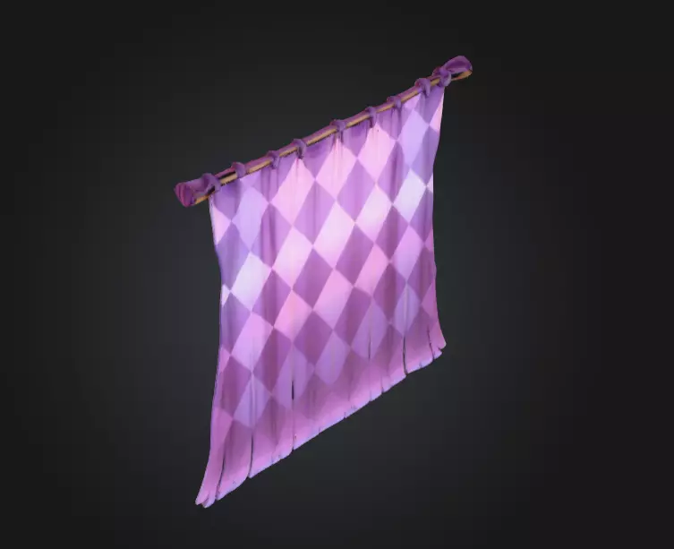 Purple Tapestry Low-poly 3D model_8