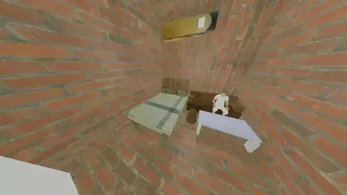 Modern Bedroom Interior with Bed Sofa Desk and AC