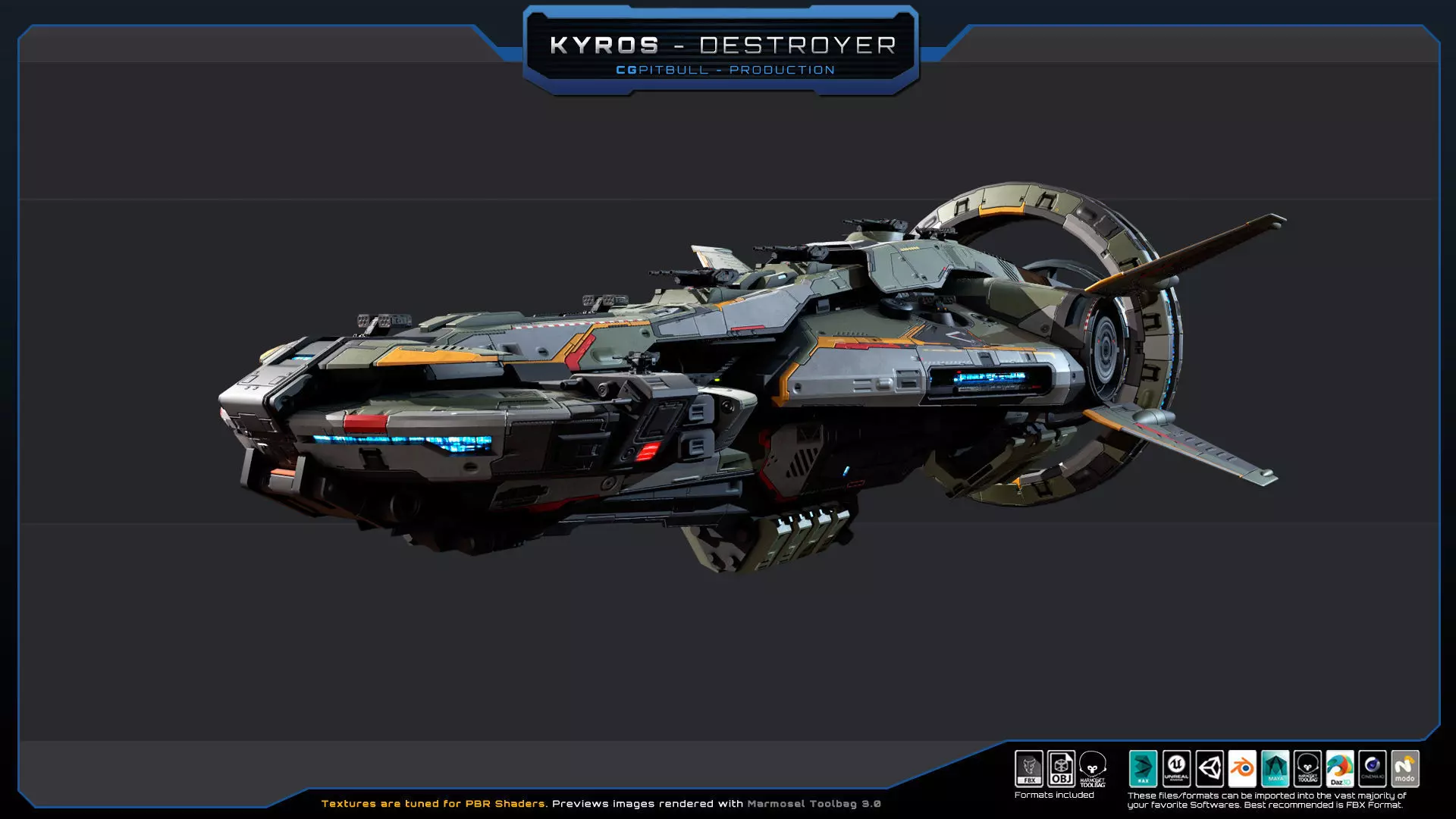 STARSHIPS - Pack02 Low-poly 3D model_5