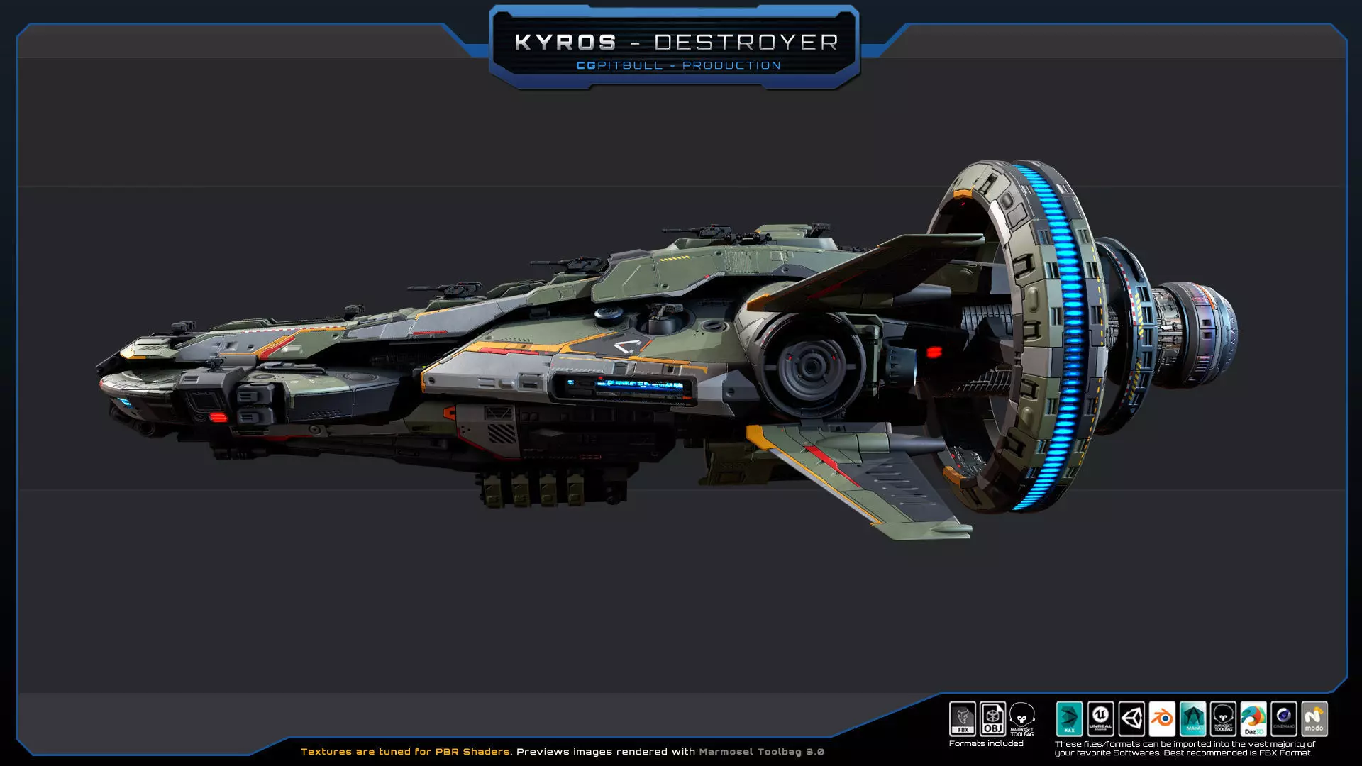 STARSHIPS - Pack02 Low-poly 3D model_4