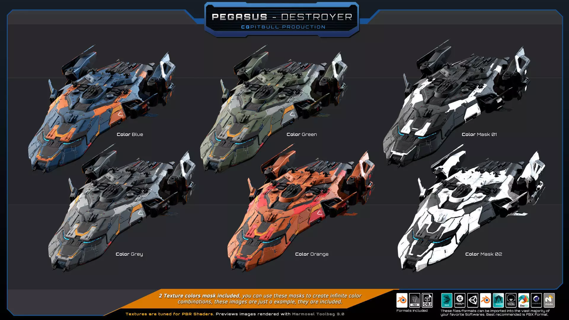 STARSHIPS - Pack02 Low-poly 3D model_17