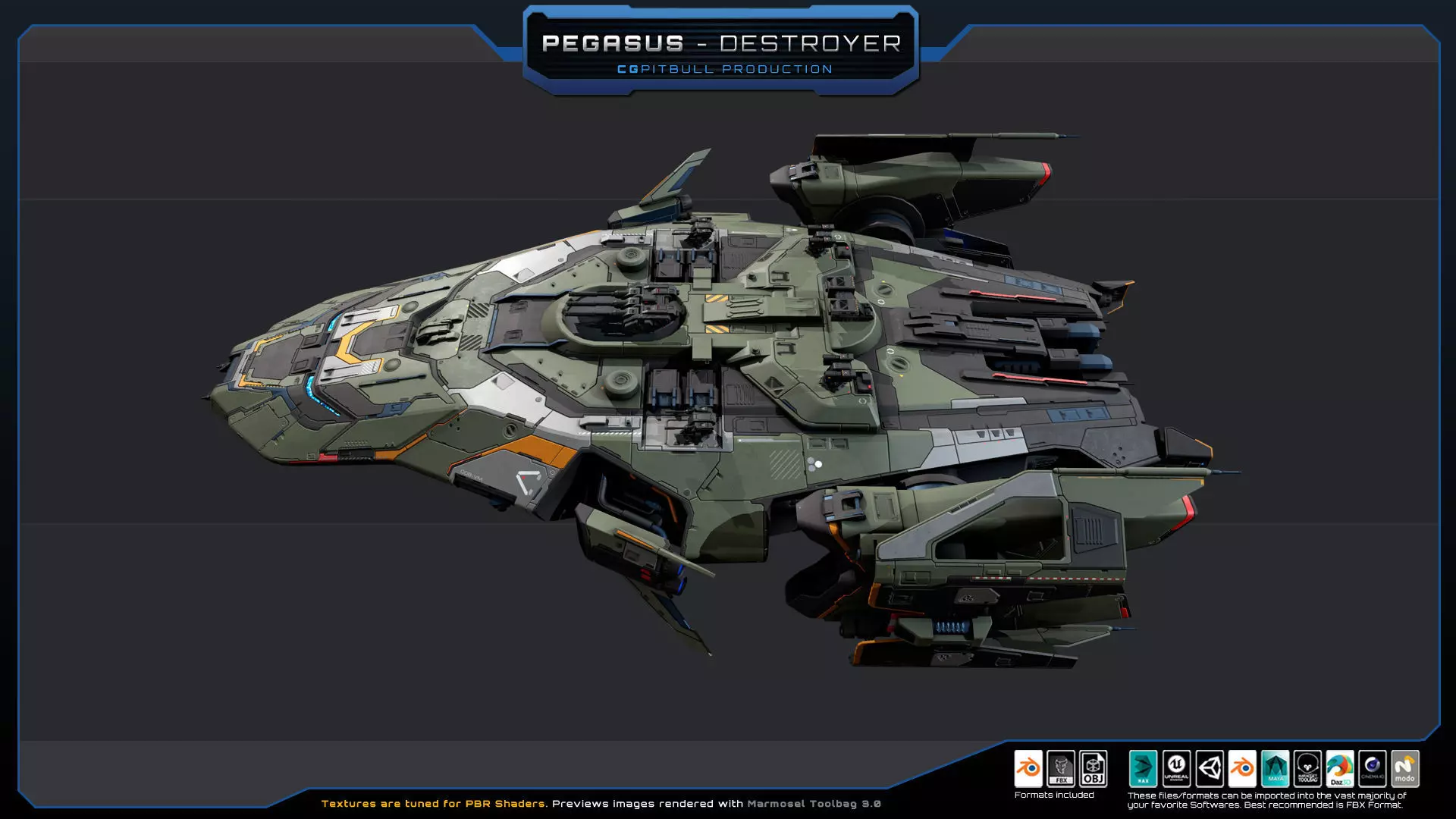 STARSHIPS - Pack02 Low-poly 3D model_12