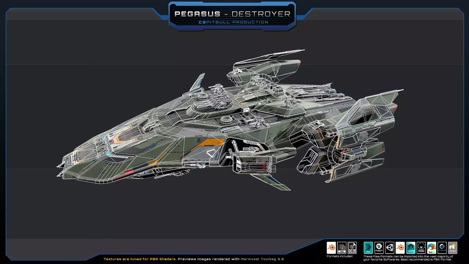 STARSHIPS - Pack02 Low-poly 3D model_18