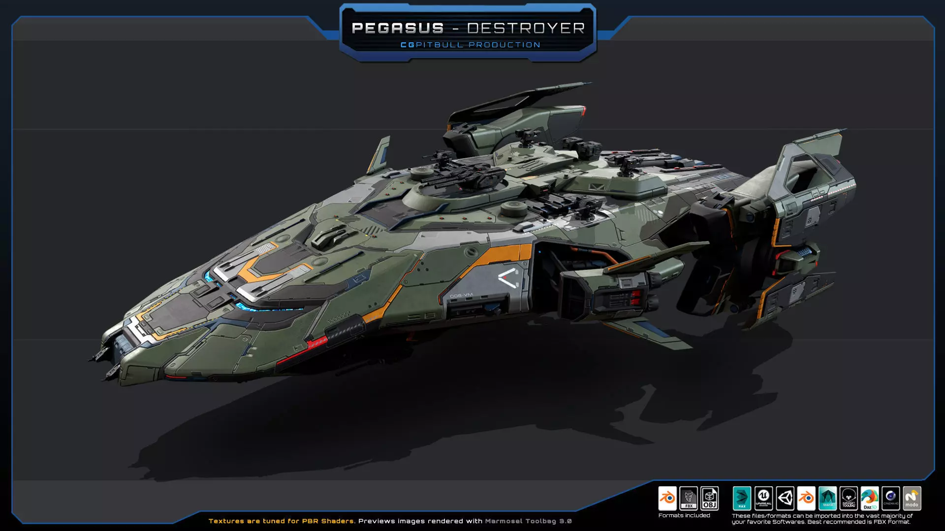 STARSHIPS - Pack02 Low-poly 3D model_10