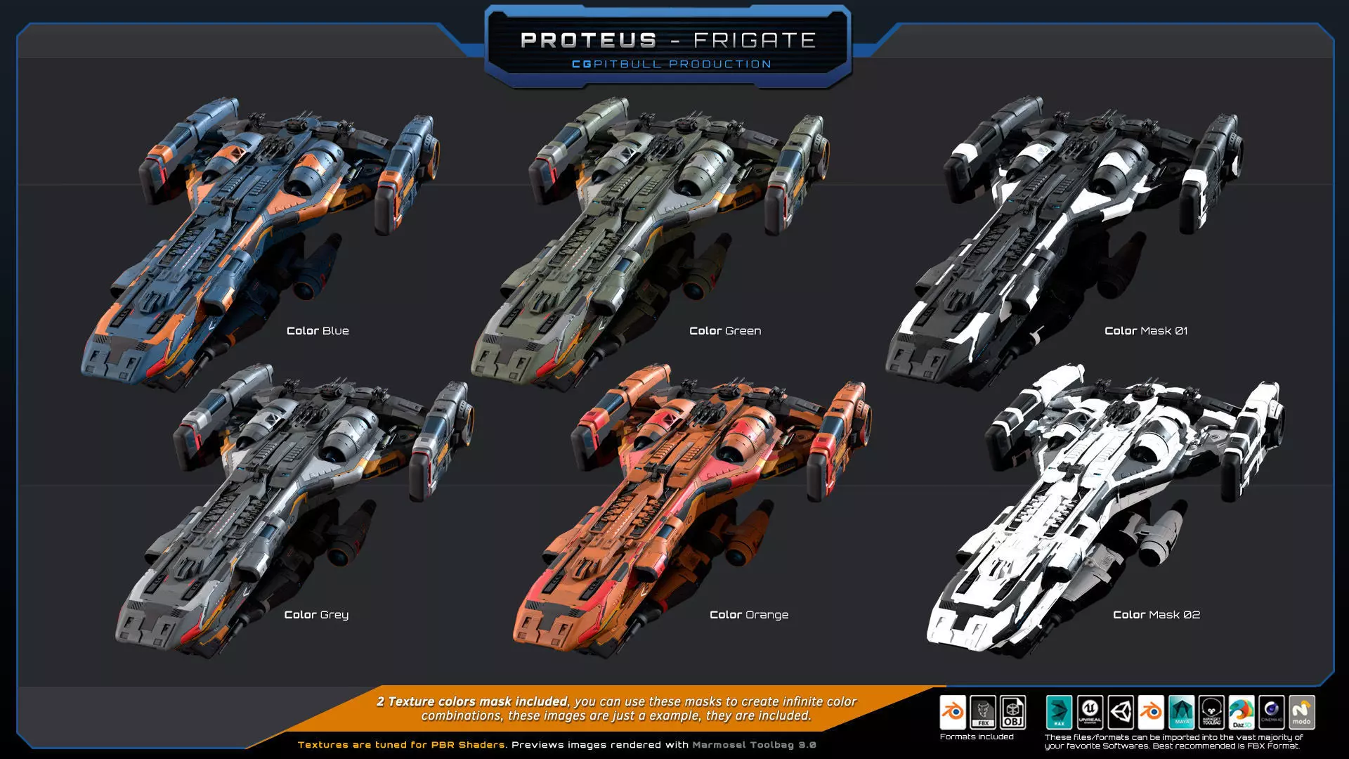 STARSHIPS - Pack02 Low-poly 3D model_26