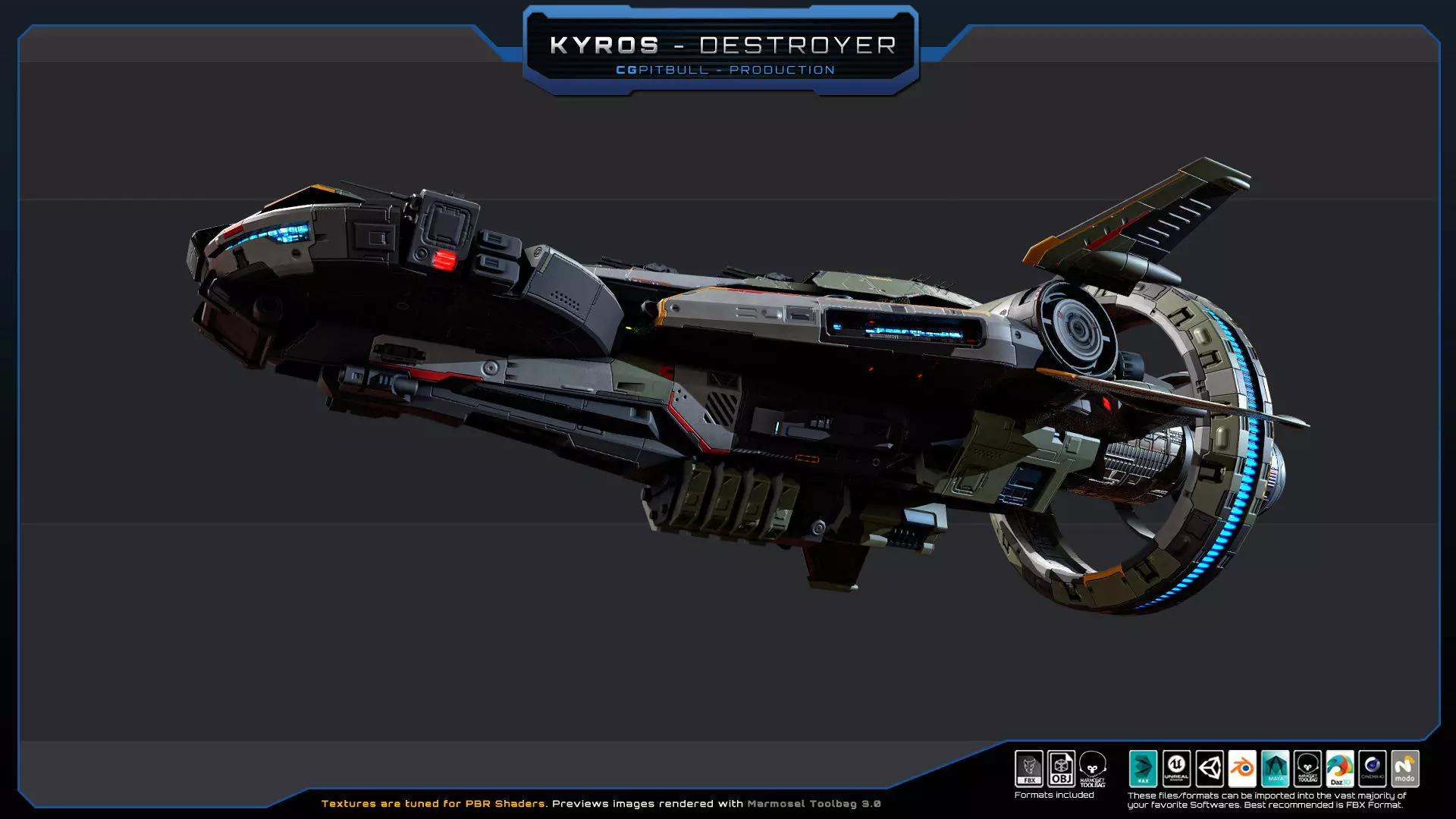 STARSHIPS - Pack02 Low-poly 3D model_7