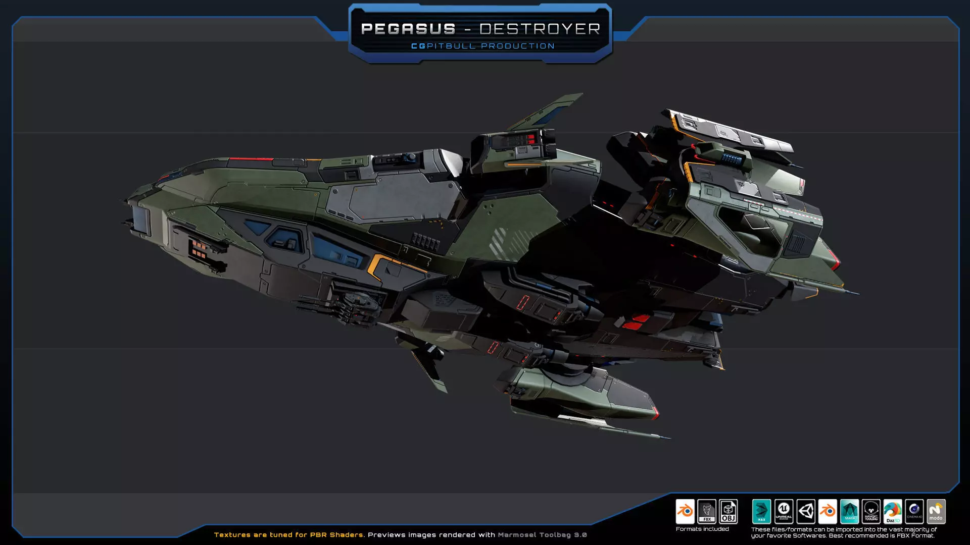 STARSHIPS - Pack02 Low-poly 3D model_16