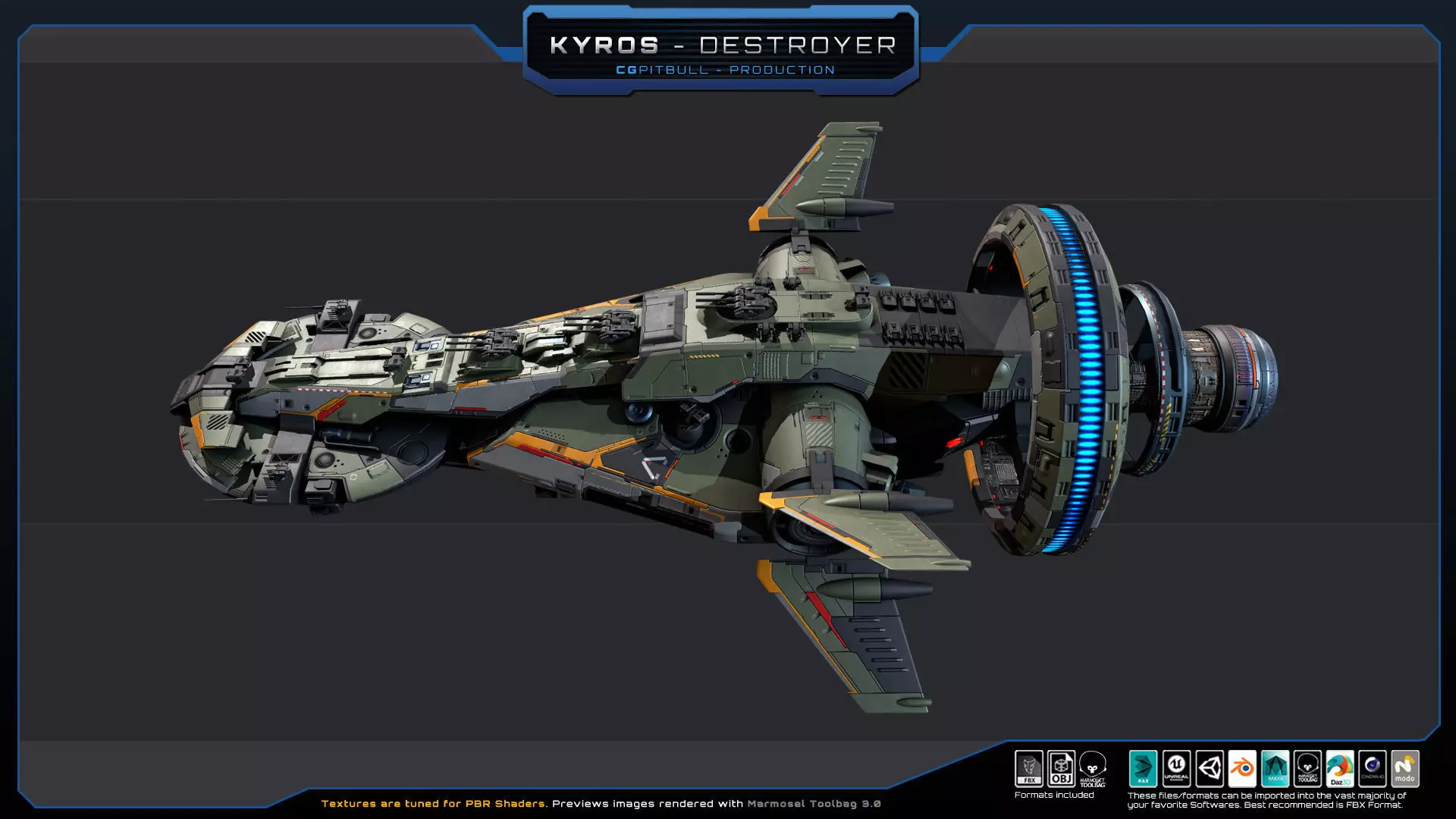 STARSHIPS - Pack02 Low-poly 3D model_3