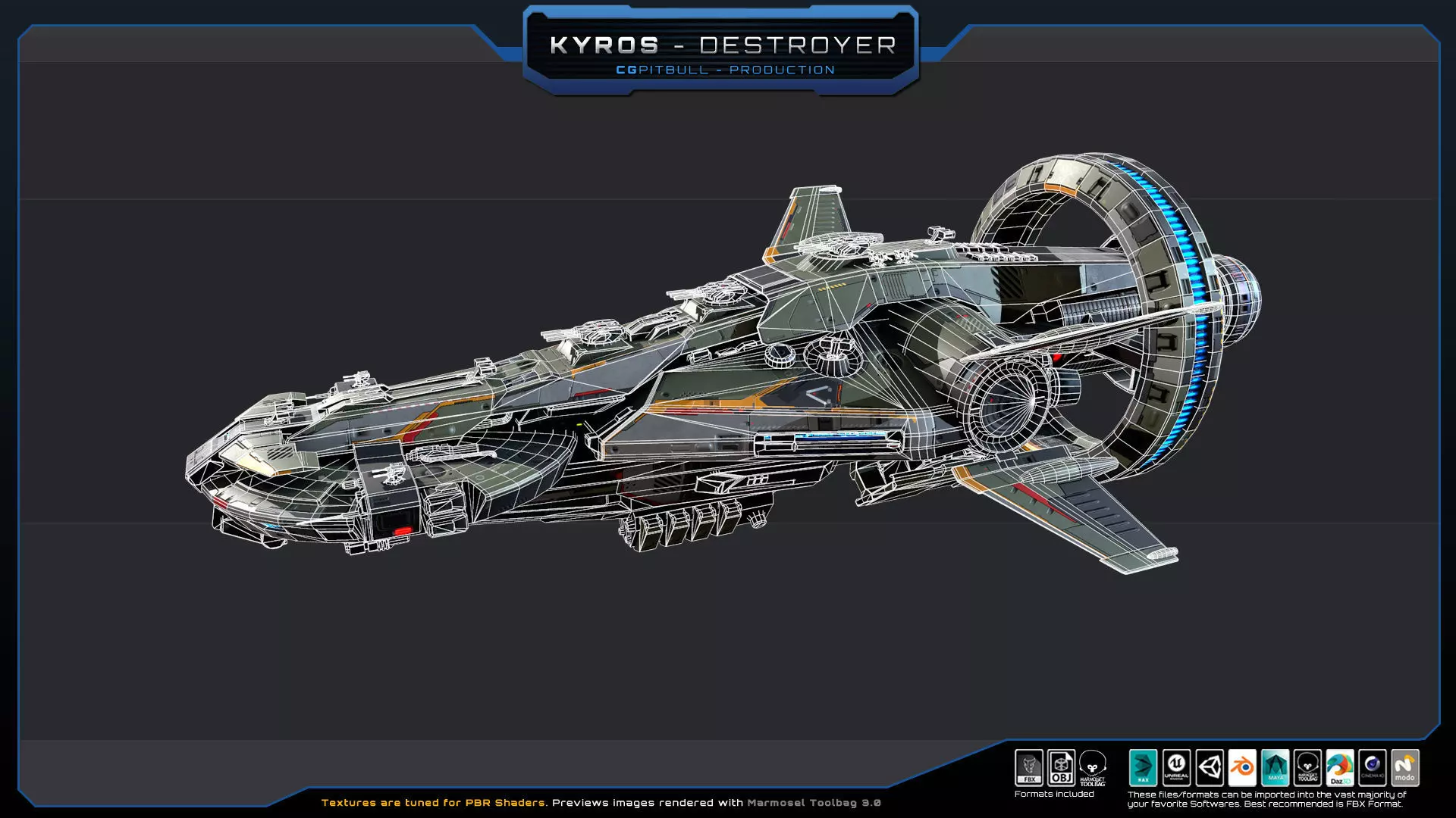 STARSHIPS - Pack02 Low-poly 3D model_9