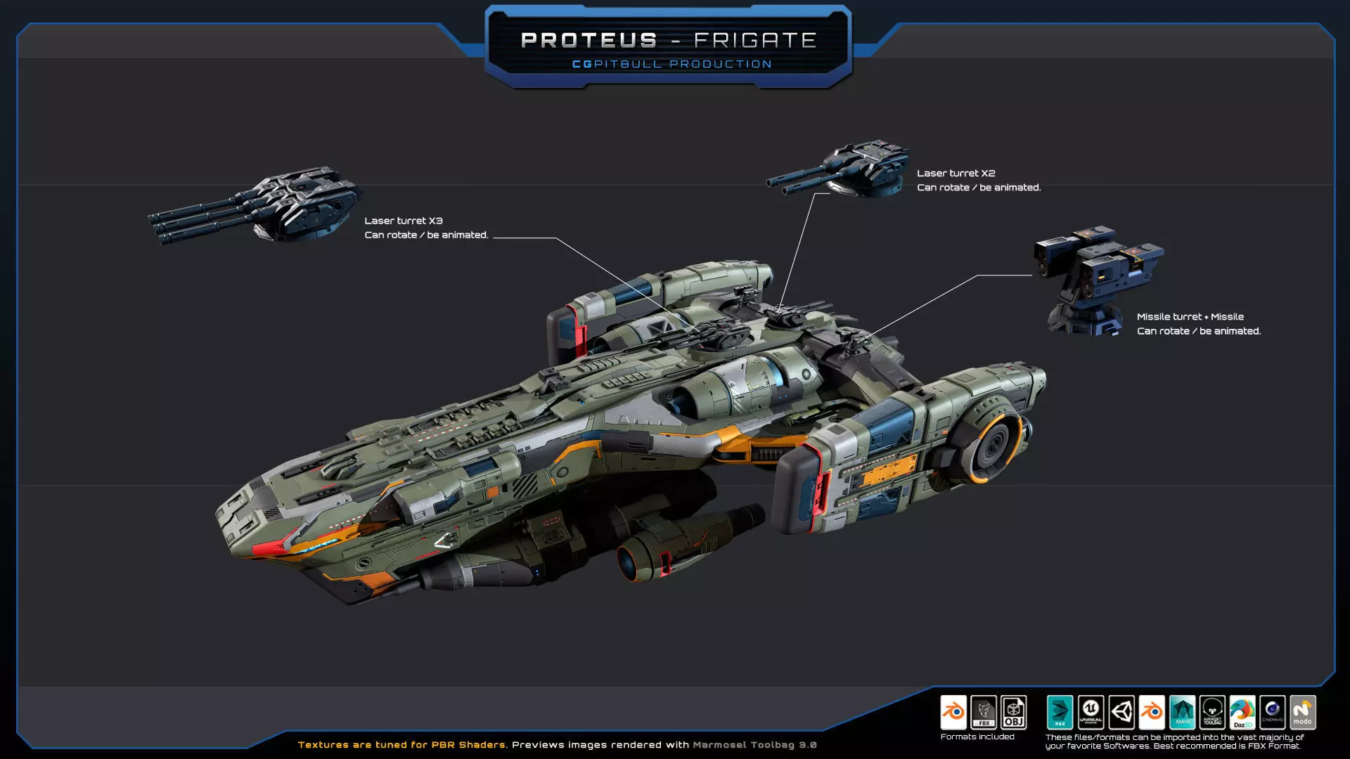 STARSHIPS - Pack02 Low-poly 3D model_20