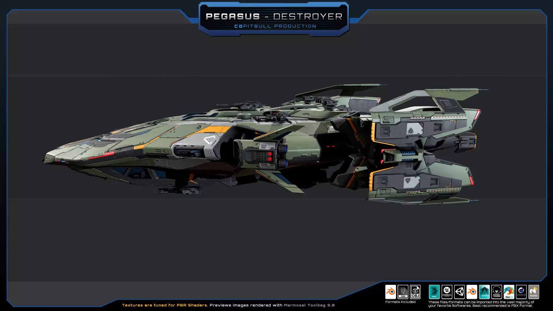 STARSHIPS - Pack02 Low-poly 3D model_13