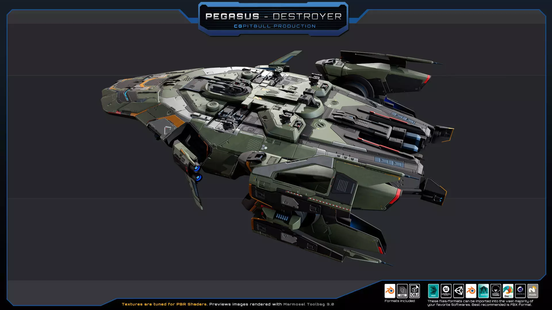 STARSHIPS - Pack02 Low-poly 3D model_15