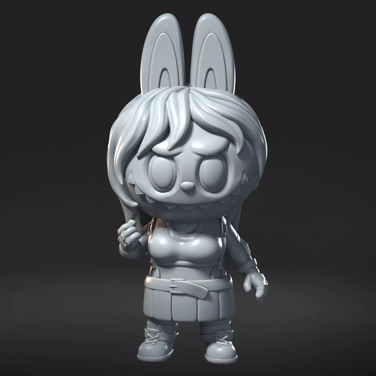 Labubu x Final Fantasy VII Aerith 100mm Pre-supported 3D print model_0
