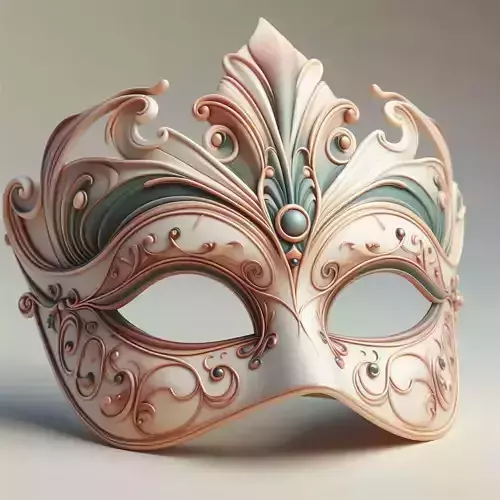 2065  Venetian Carnival Mask Color 3D Model  magic