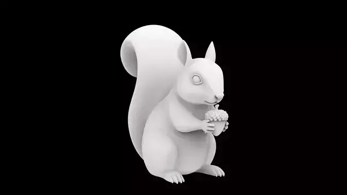 Stylized Squirrel 3D Print Model