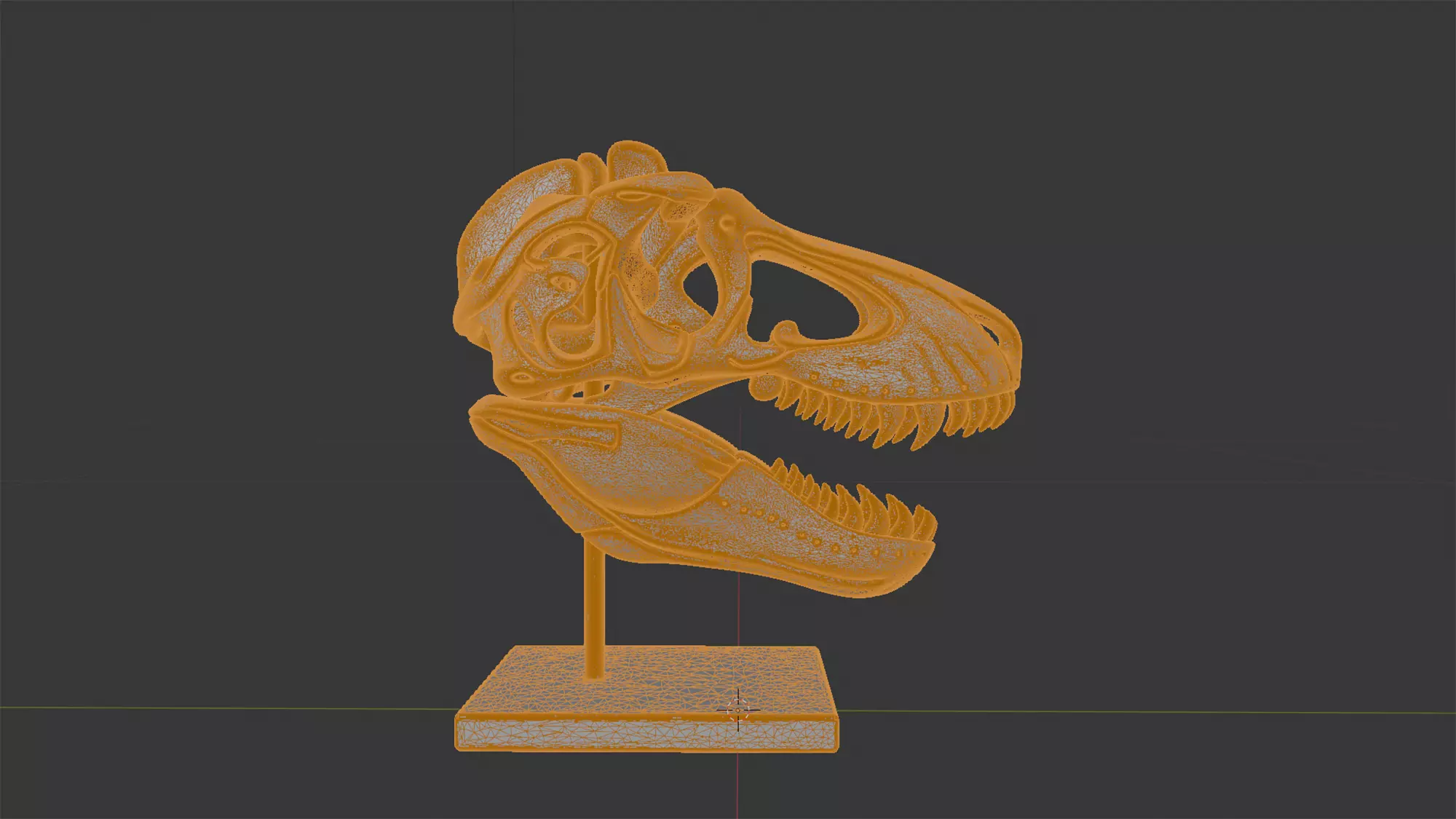 T-Rex Skull Fossil on Stand 3D Print Model 3D print model_7