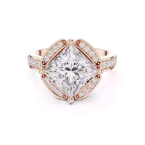 Princess Cut Diamond Engagement Wedding Ring 3DM STL Video