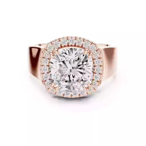 Cushion Halo Diamond Engagement Wedding Ring 3DM STL Video