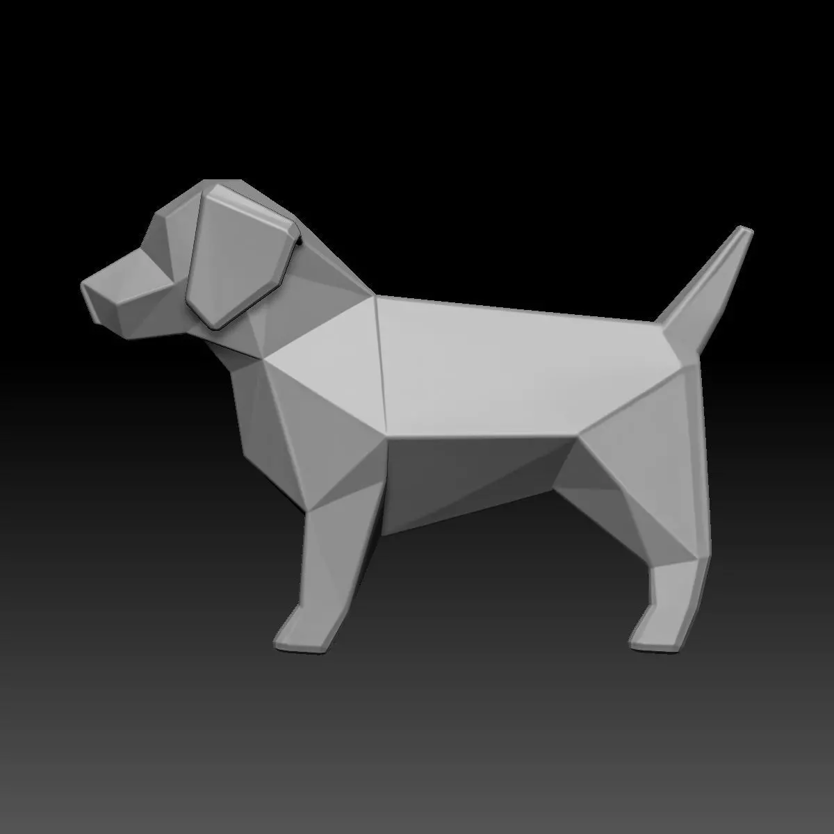 Polygon Dog 3D model_2