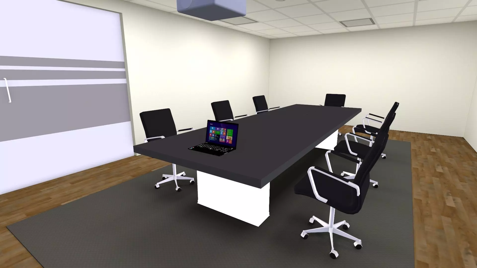 Meeting conference Room Low-poly 3D model_6