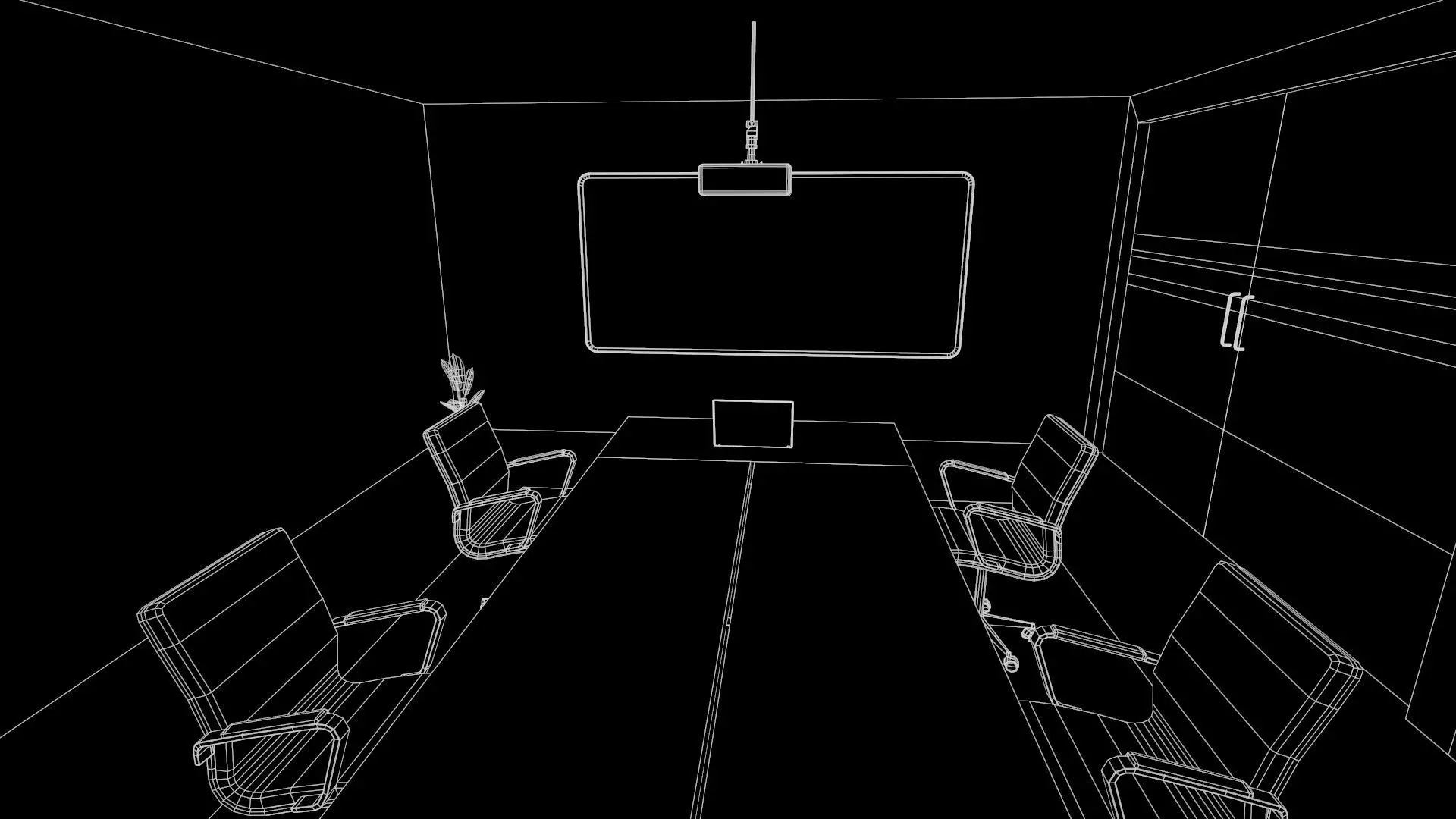 Meeting conference Room Low-poly 3D model_8