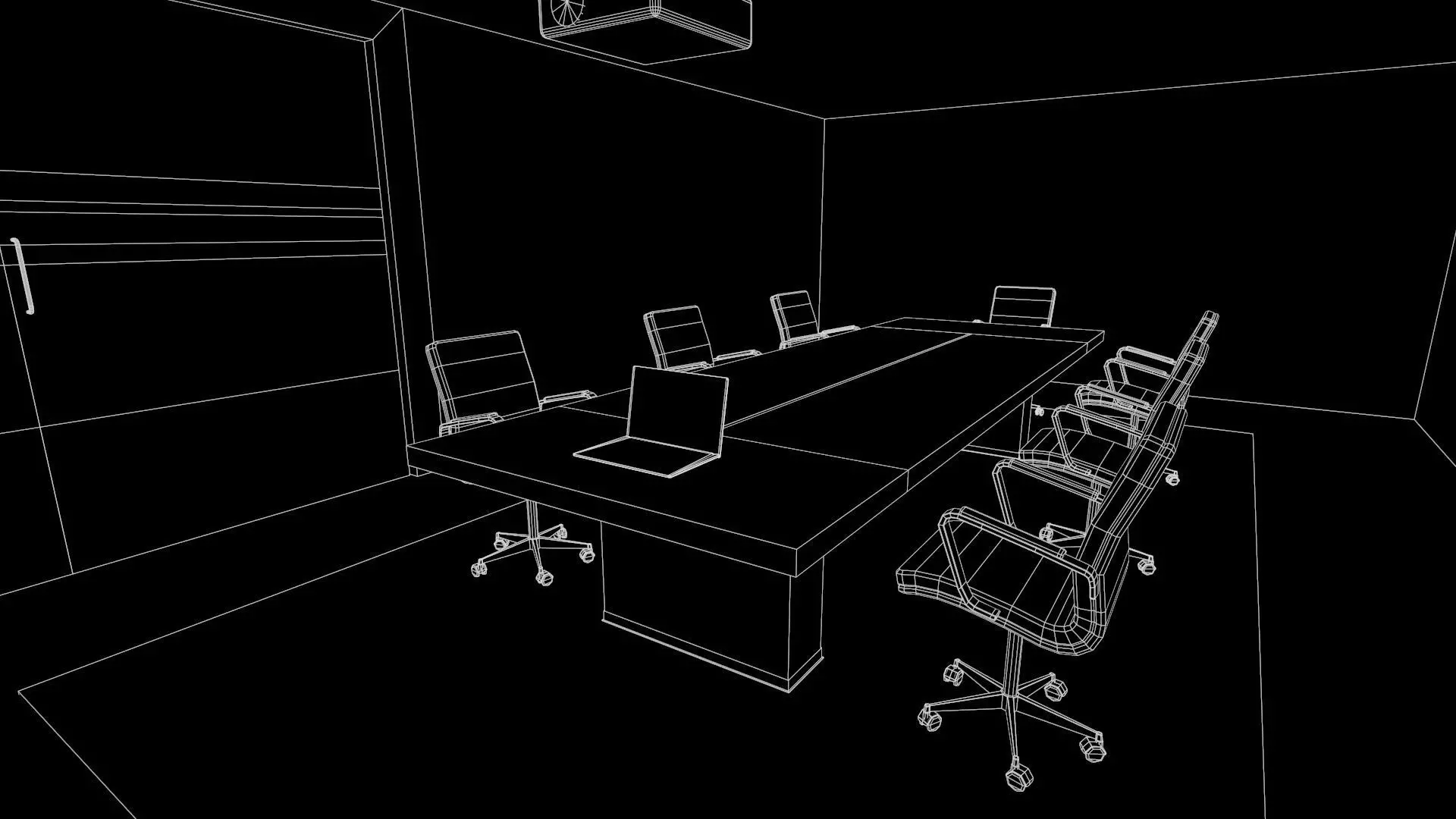 Meeting conference Room Low-poly 3D model_10