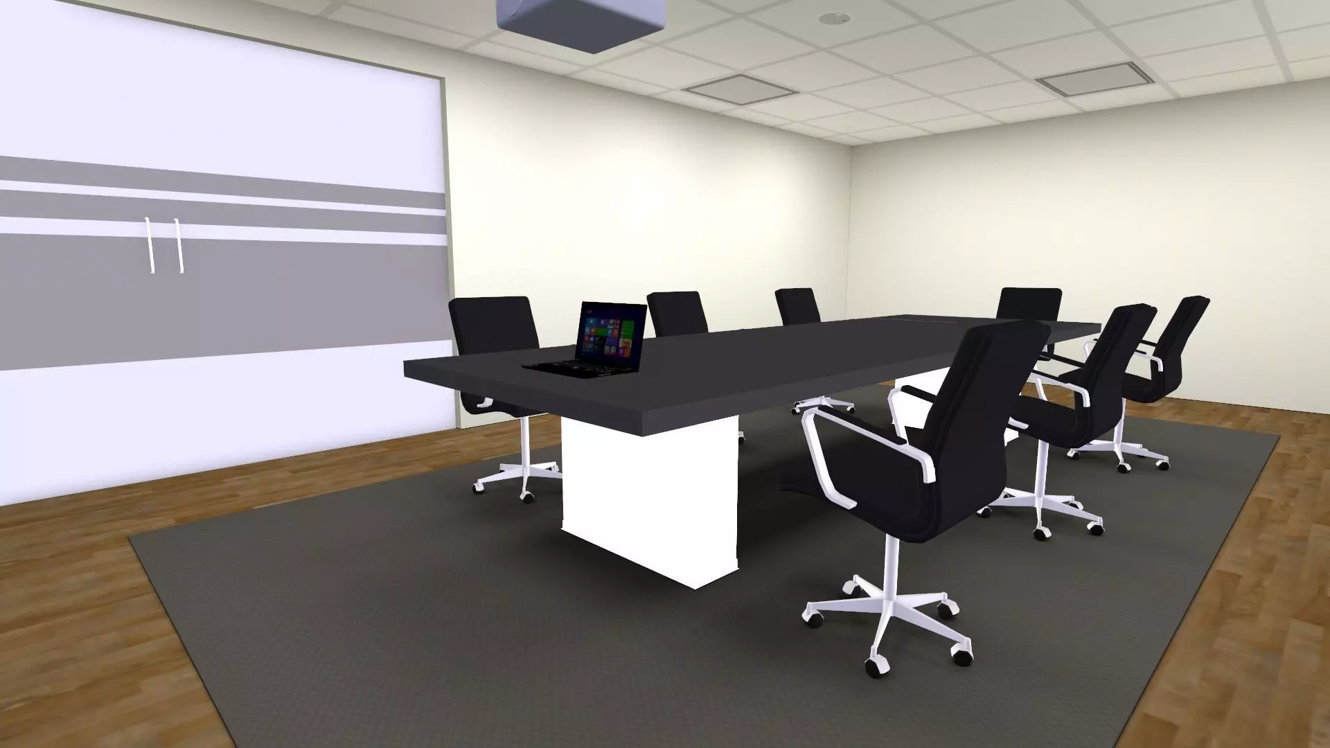 Meeting conference Room Low-poly 3D model_3