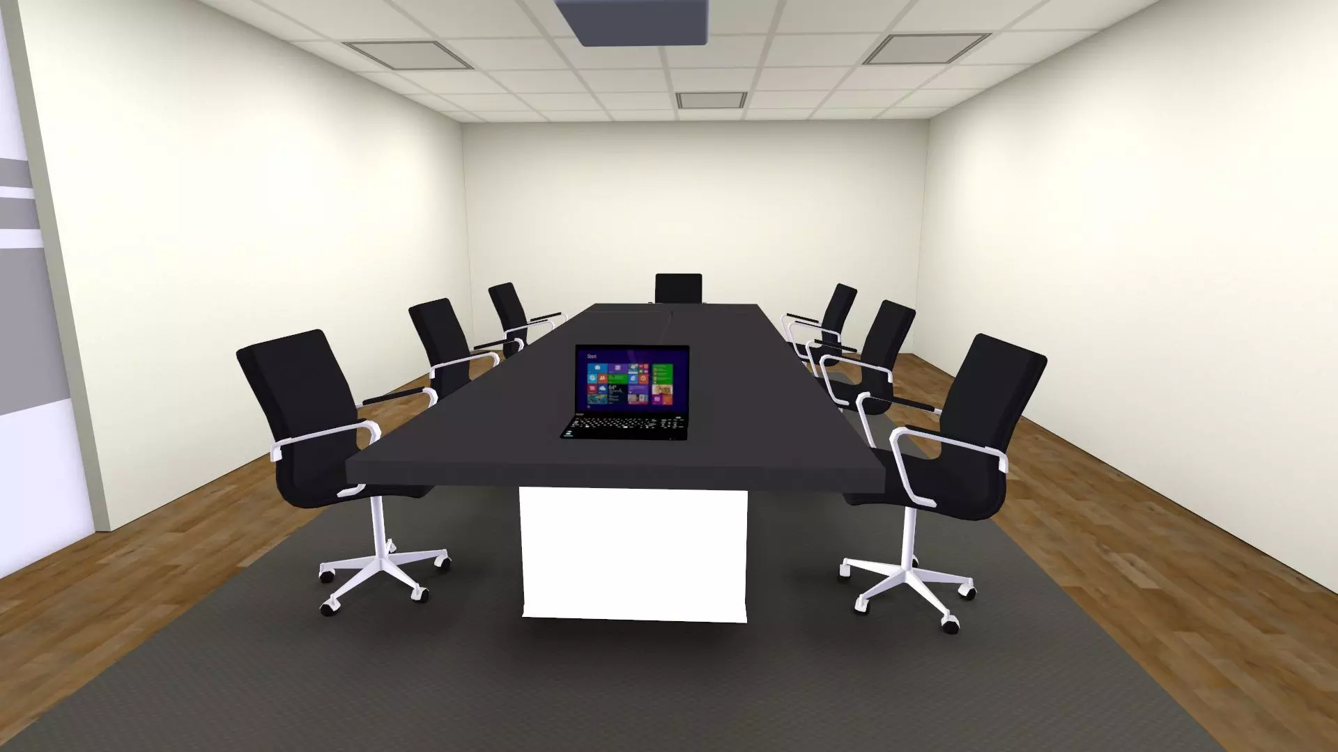 Meeting conference Room Low-poly 3D model_7