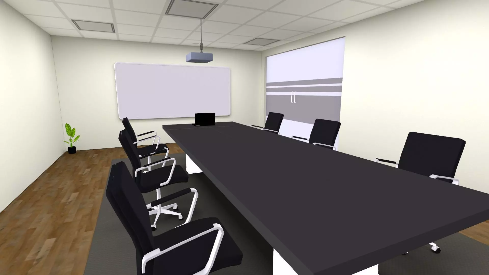 Meeting conference Room Low-poly 3D model_2