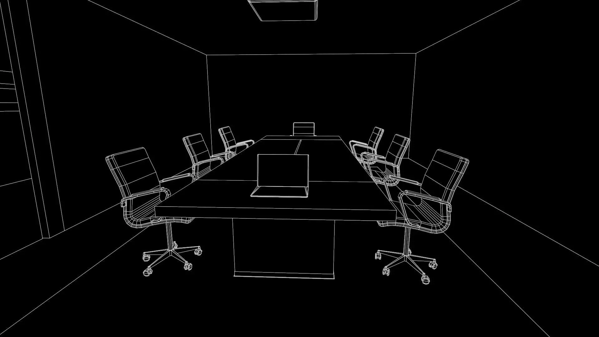 Meeting conference Room Low-poly 3D model_9