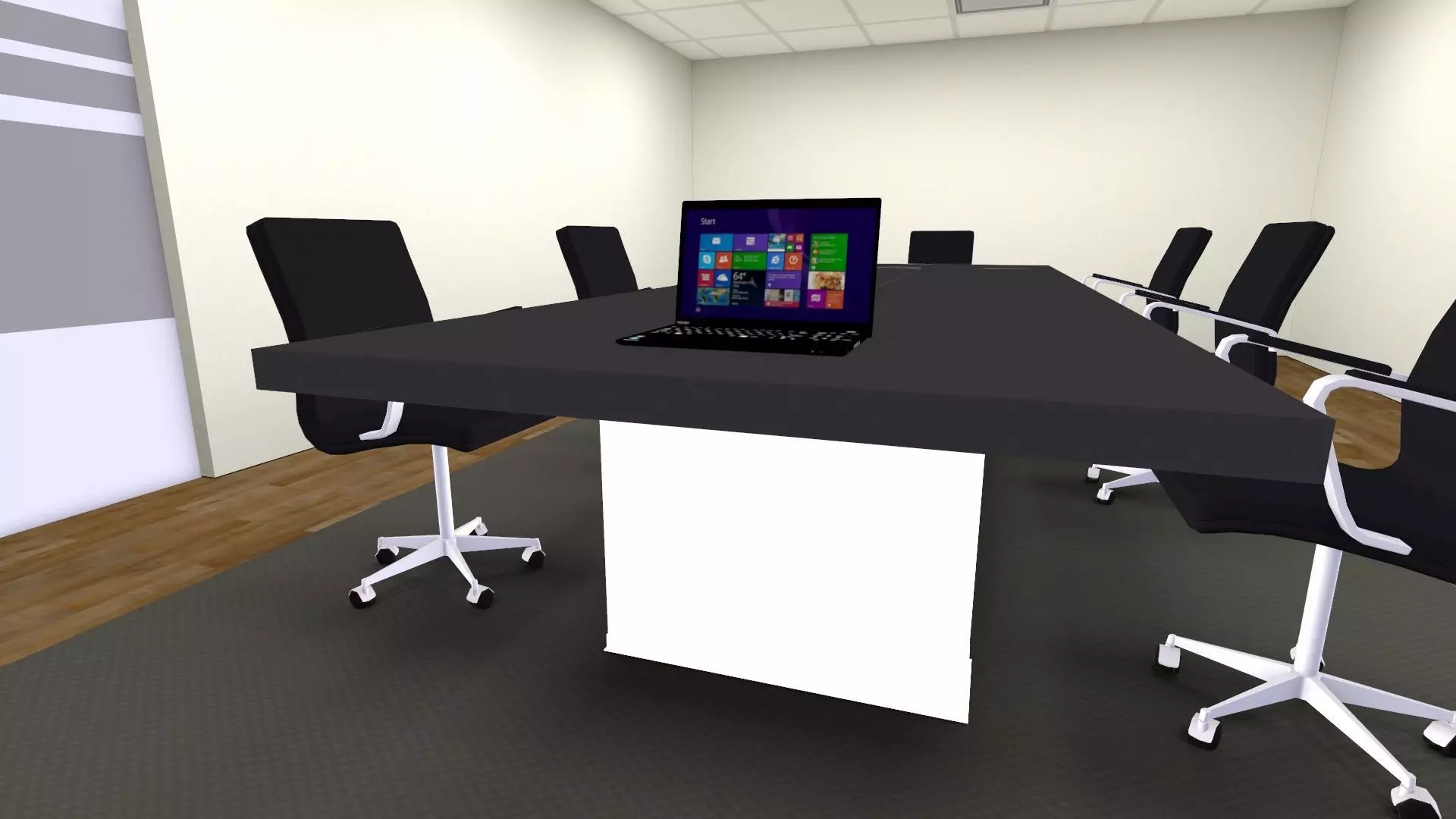 Meeting conference Room Low-poly 3D model_4