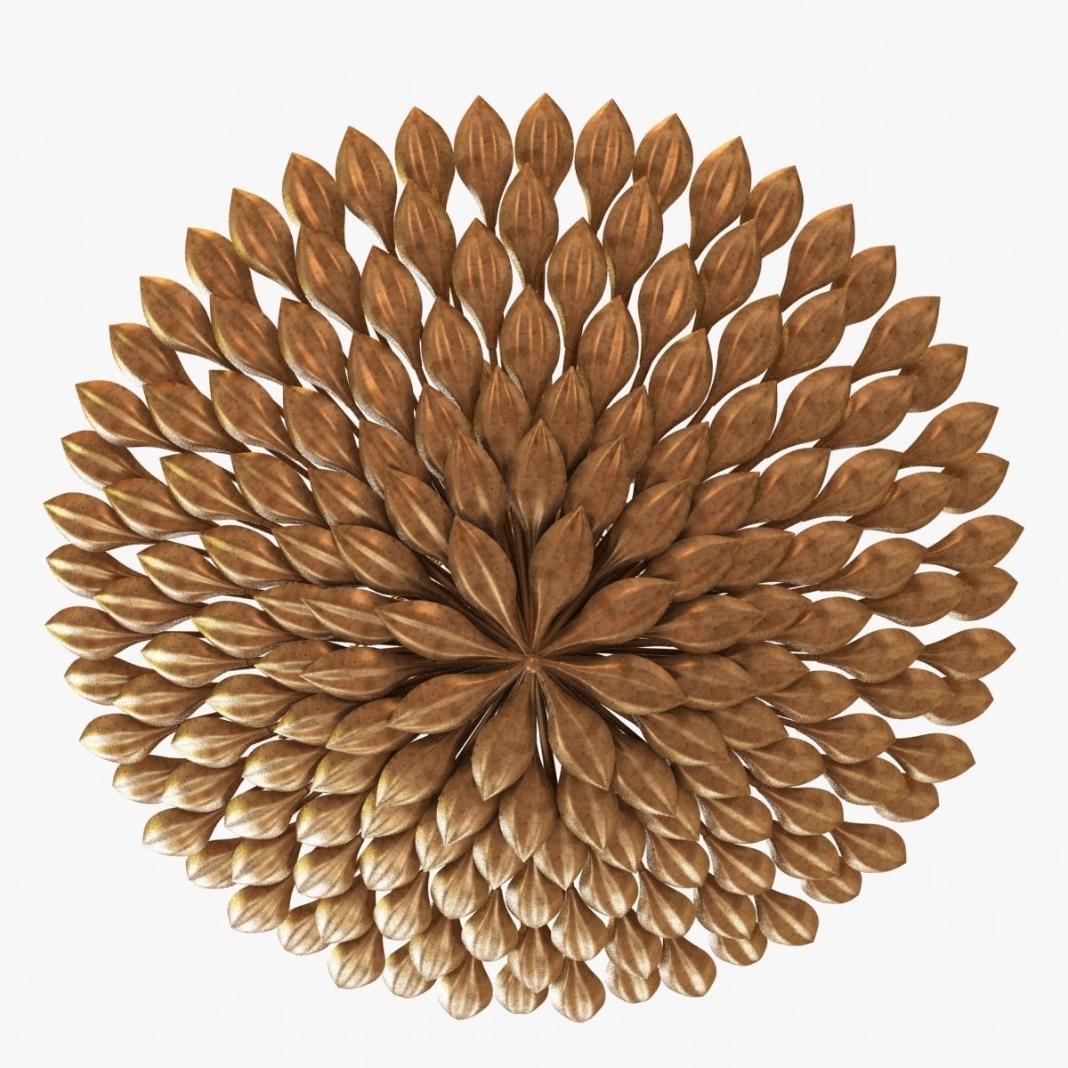 CRYSTORAMA BROCHE 6 LIGHT ANITQUE GOLD SEMI-FLUSH II round chand 3D model_4