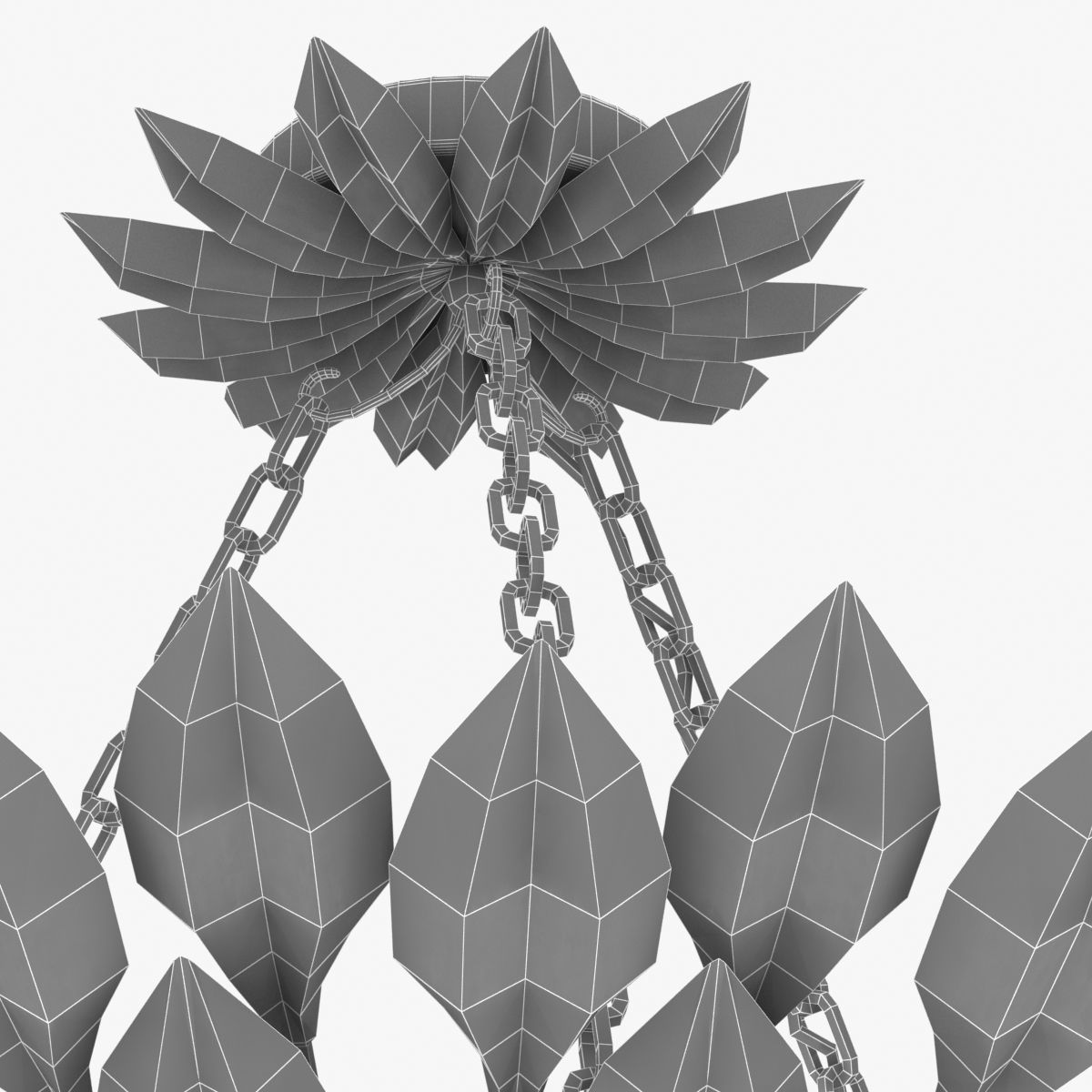 CRYSTORAMA BROCHE 6 LIGHT ANITQUE GOLD SEMI-FLUSH II round chand 3D model_11