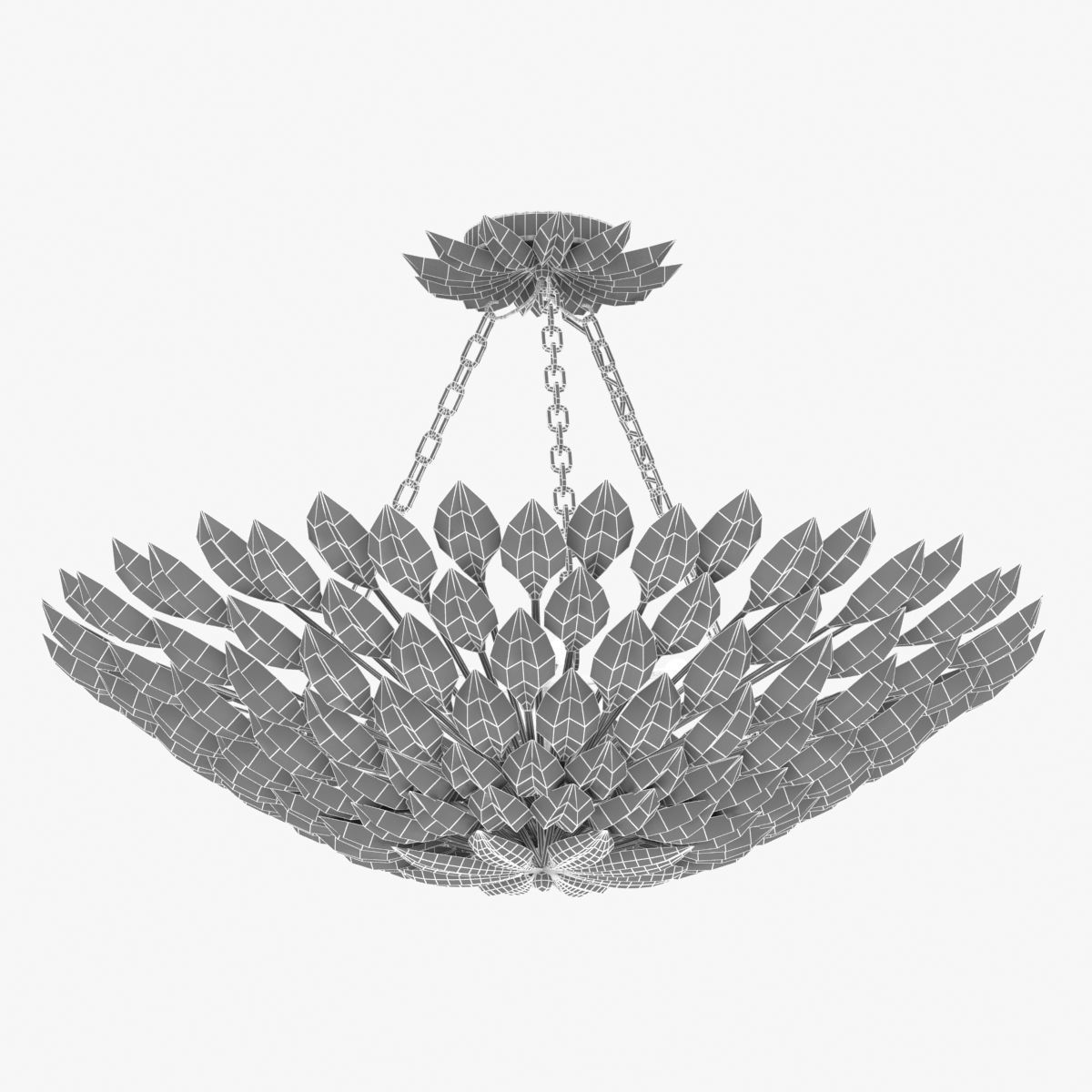 CRYSTORAMA BROCHE 6 LIGHT ANITQUE GOLD SEMI-FLUSH II round chand 3D model_2