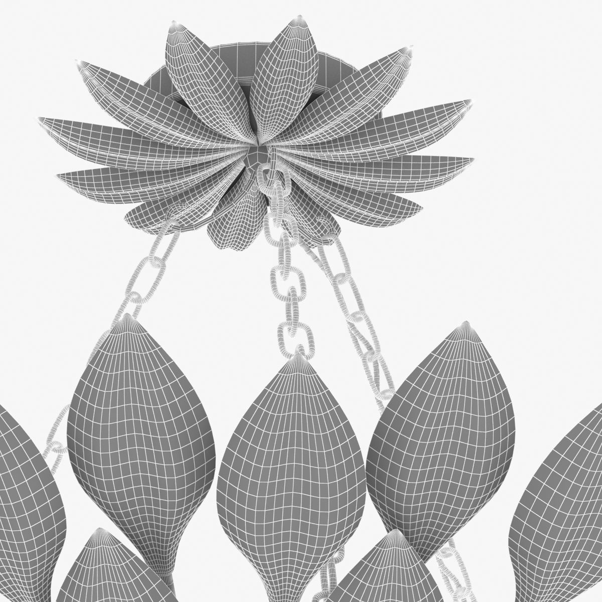 CRYSTORAMA BROCHE 6 LIGHT ANITQUE GOLD SEMI-FLUSH II round chand 3D model_10