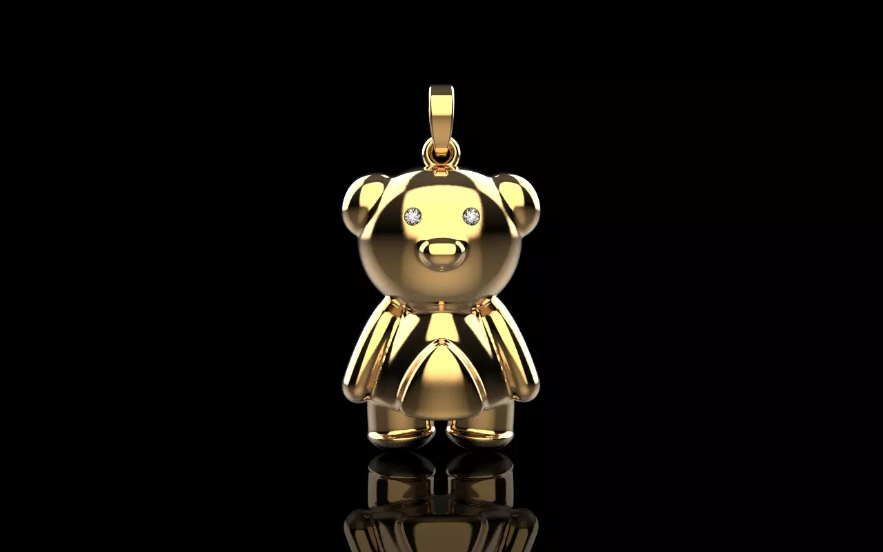 Light bear pendant model 701 3D print model_12