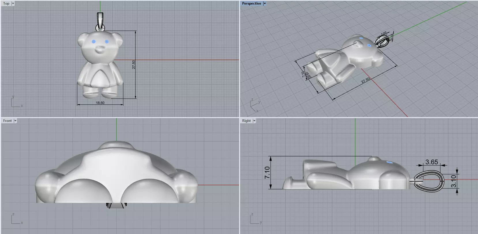 Light bear pendant model 701 3D print model_3