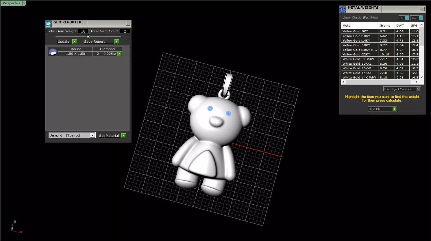 Light bear pendant model 701 3D print model_4