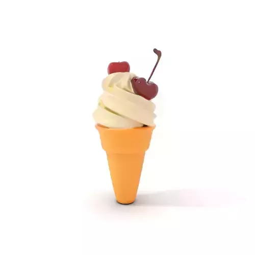 Cherry Vanilla Ice Cream Cone model pack