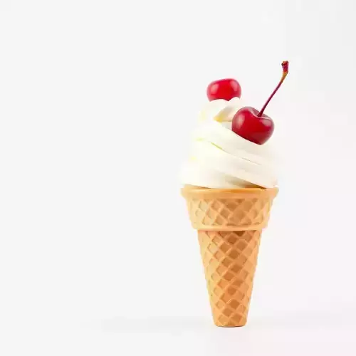 Cherry Vanilla Ice Cream Cone model pack Low-poly 3D model 2