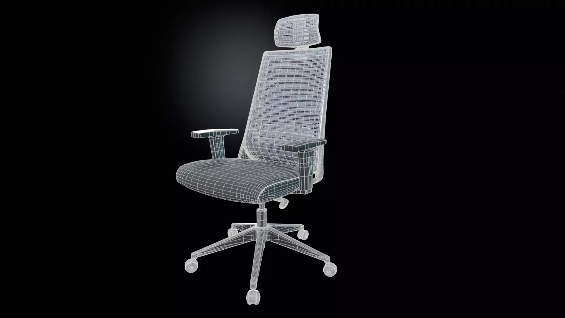 Office chair  Low-poly 3D model_7