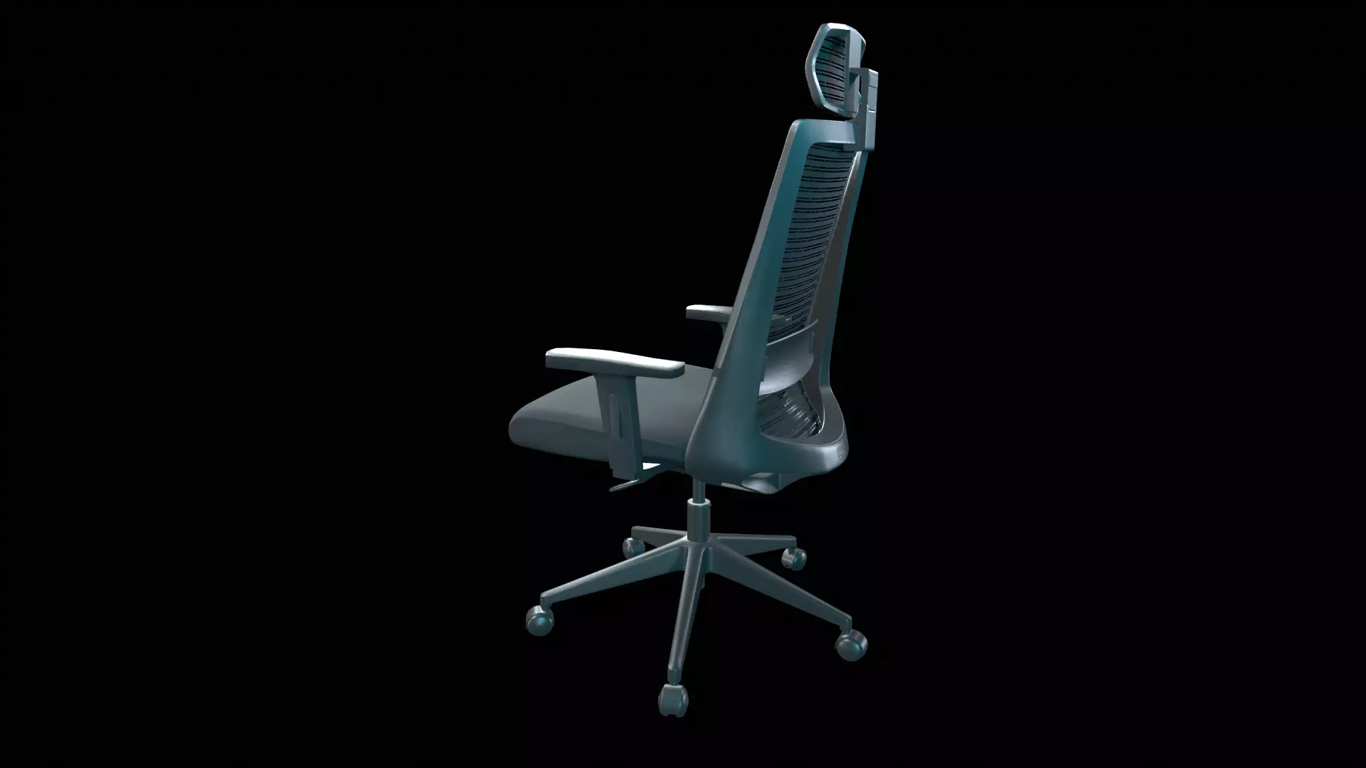 Office chair  Low-poly 3D model_3