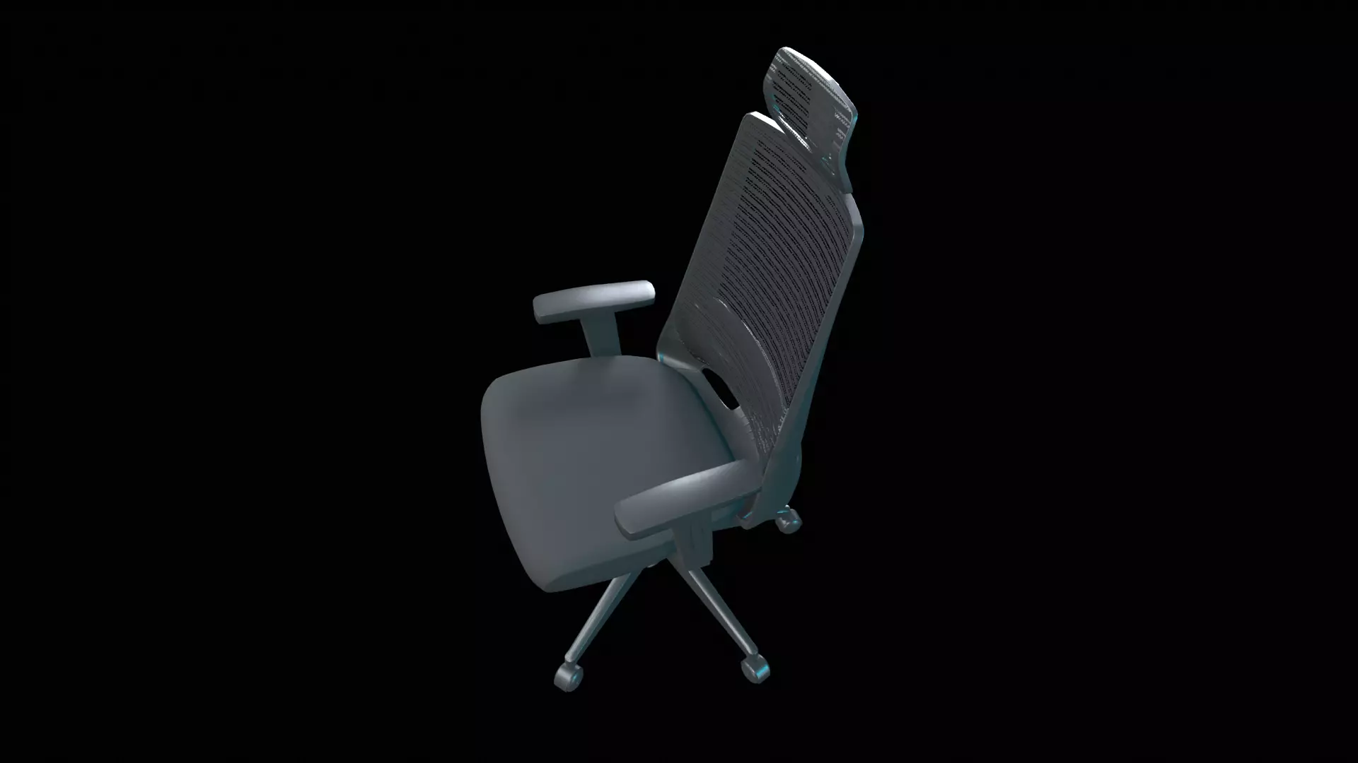 Office chair  Low-poly 3D model_4